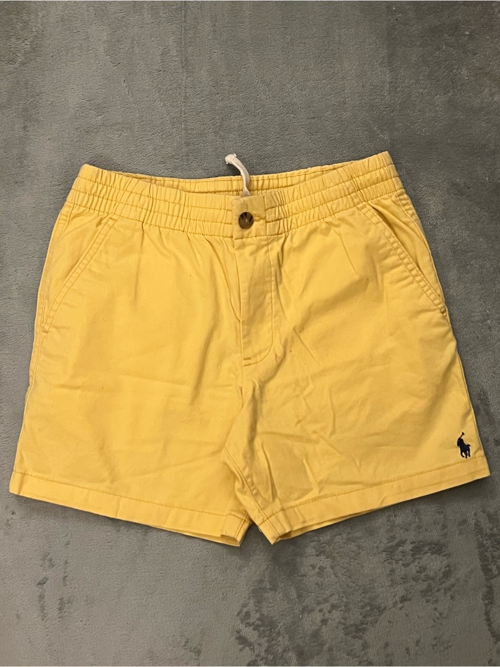 Polo by Ralph Lauren Yellow Cotton Drawstring Flat Front Shorts
